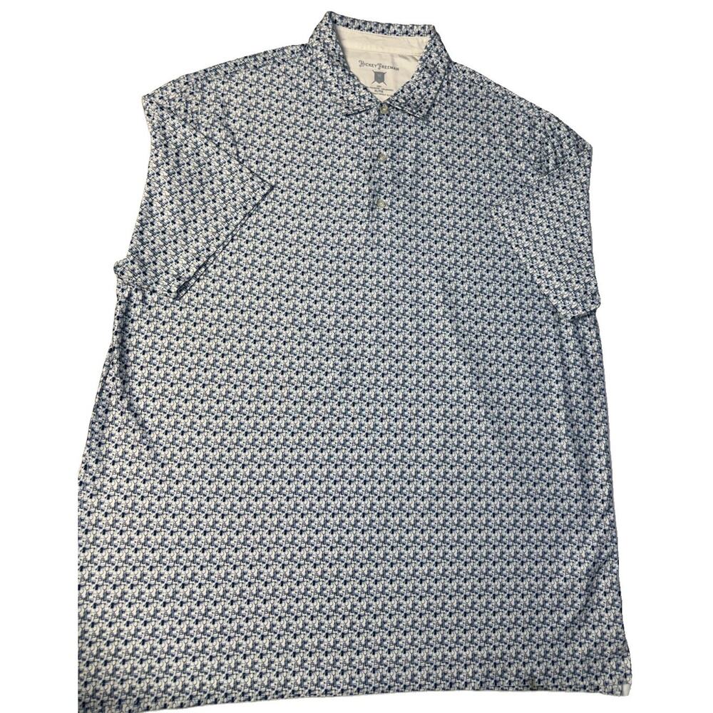 Hickey Freeman Golf Polo Mens XL Tall Performance Lightweight‎ Stretch Pattern - Picture 3 of 7